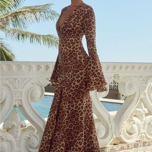 Runaway the label Sari maxi dress leopard print